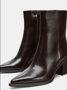 ZARA WIDE HEEL ANKLE BOOTS